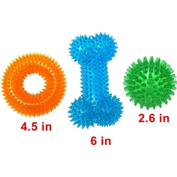 Dog Squeaky Toys Value Set Non-Toxic Dog Squeaky Balls for Dogs Toss Fetch Toys - Picture 2 of 6
